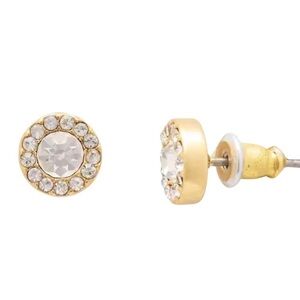 KATE SPADE You're A Gem Pave Halo Gold Stud Earrings